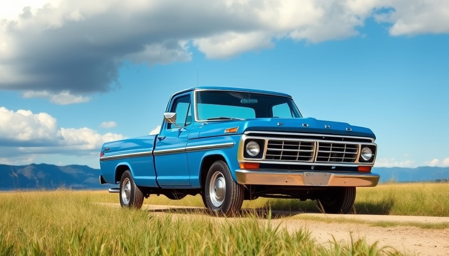 Vintage 1971 Ford F-100 Pickup on rural road