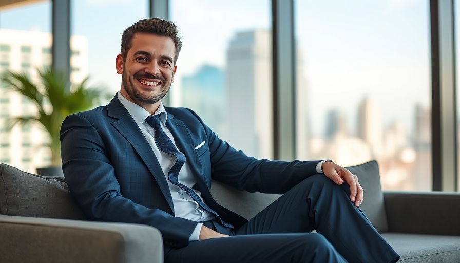 Allen Media Group executive smiling in a modern office.