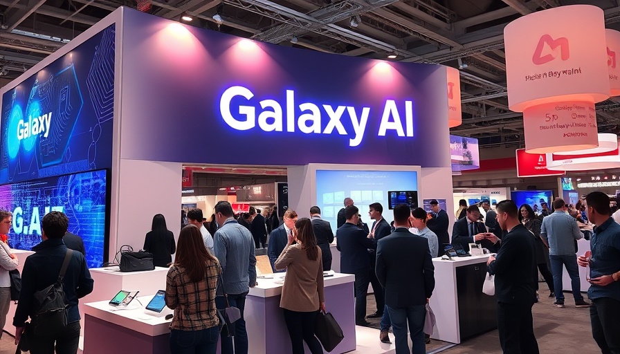 Galaxy AI booth at event, showcasing Perplexity AI integration with Samsung devices.