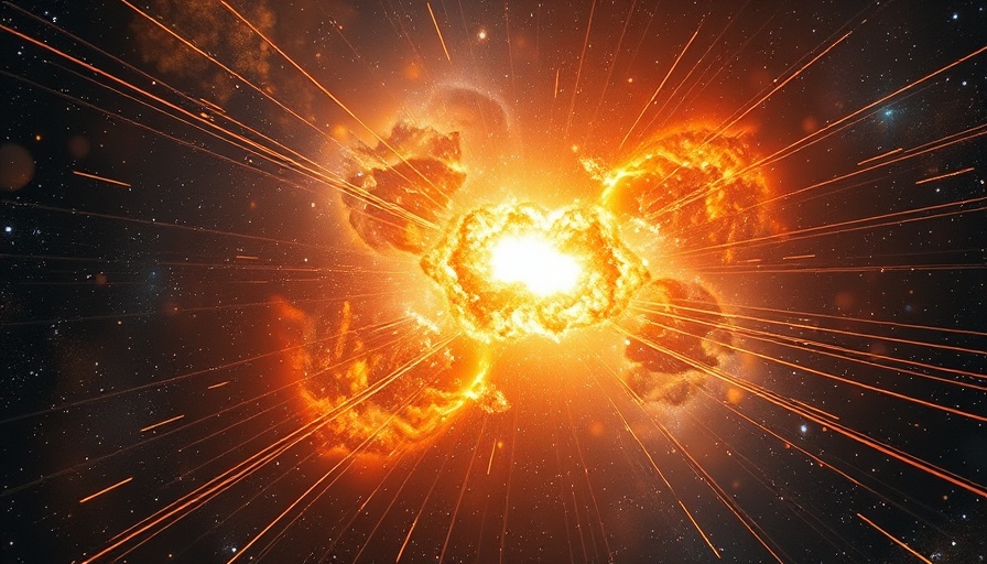 Bursting luminous galaxy in deep space with radiant stars.
