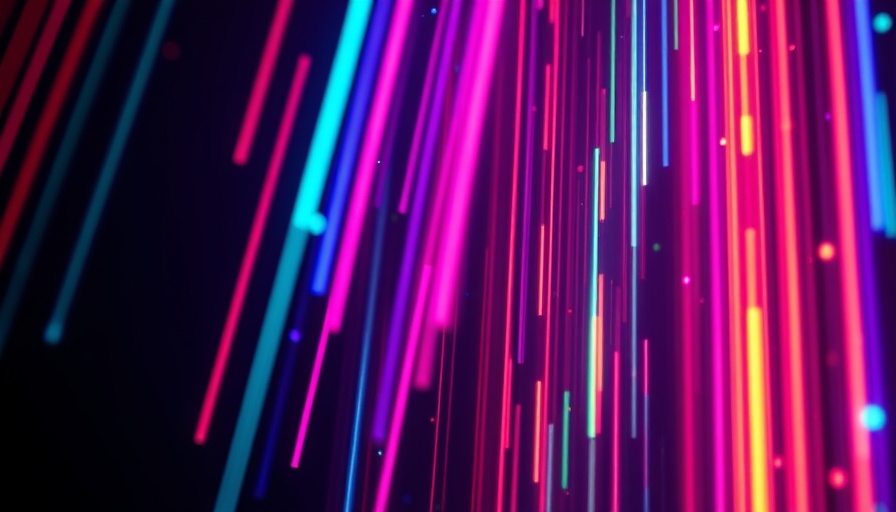 Vivid colorful light streaks representing AI as a personal influencer.