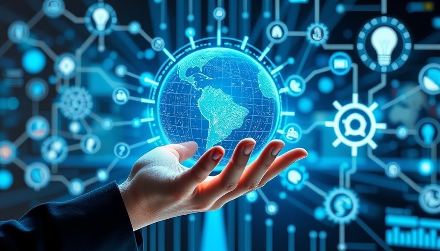 Digital globe and icons illustrating fragmented technology systems.
