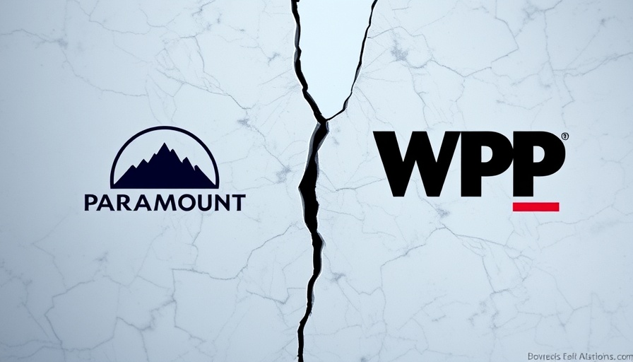 Paramount cuts ties with WPP media, logos divided by crack.