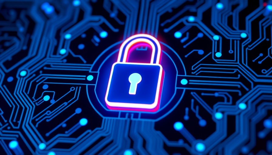 Digital security lock symbol on circuit background for autonomous factories AI solutions