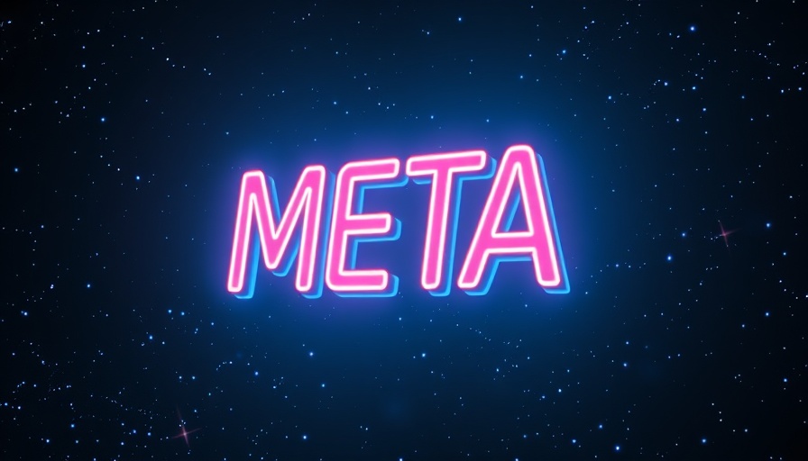 Glowing Meta logo in starry sky; AI to automate ad production