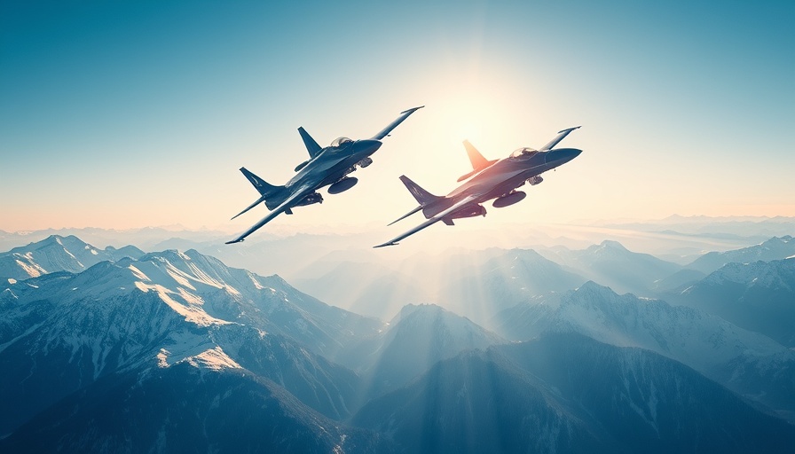 Fighter jets flying over mountains related to startups in UK Defence Strategy.