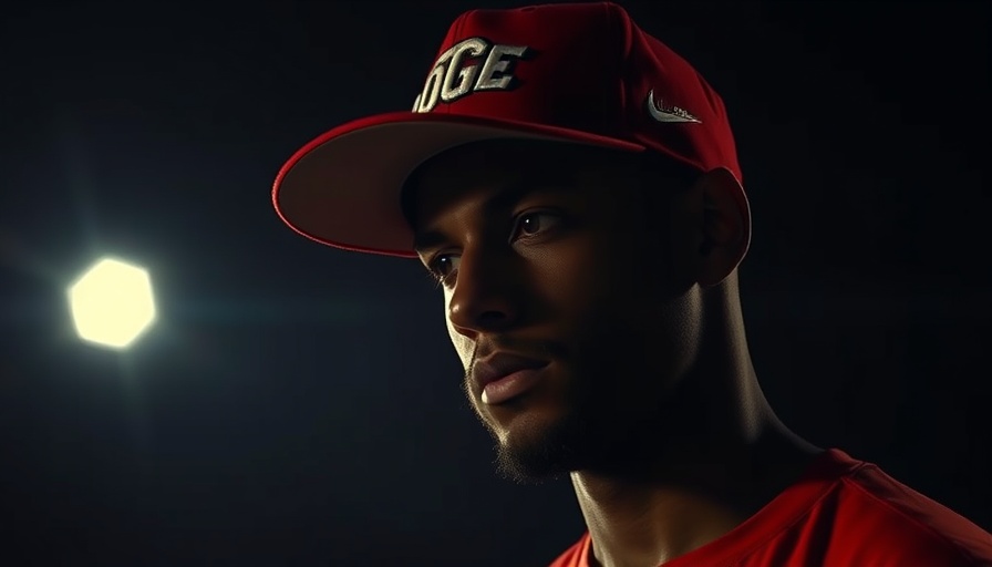 Mysterious figure in DOGE cap symbolizing boldness, reflective.