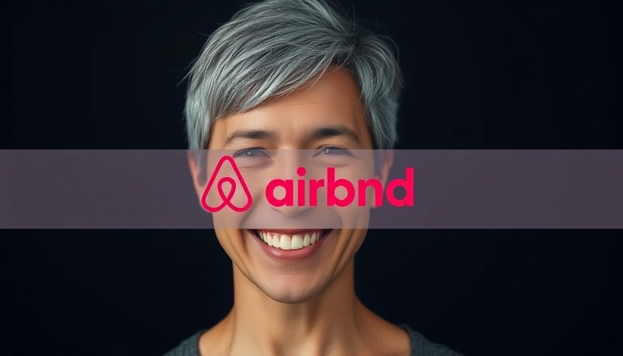 Airbnb CMO promotion with smiling duo and logo