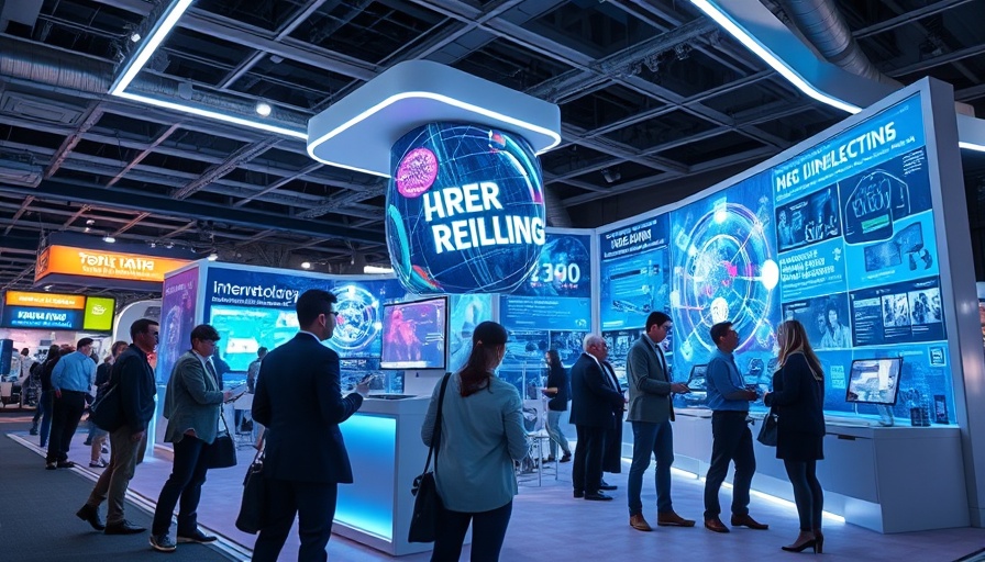 Rubrik booth at high-tech expo showcasing cloud subscription innovations.