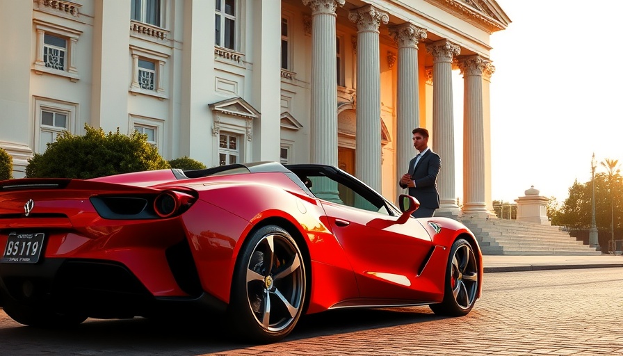 Impact of Musk Trump feud on Tesla stock symbolized by red car.