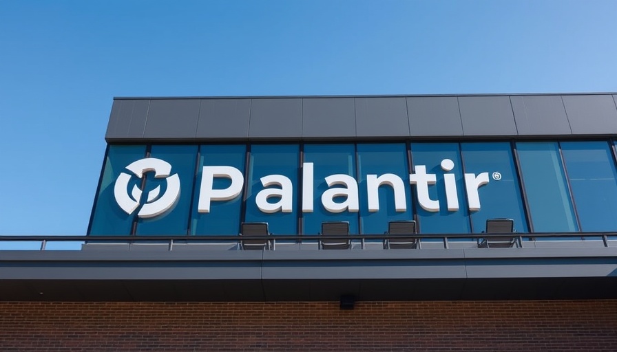 Palantir headquarters showcasing architecture and logo