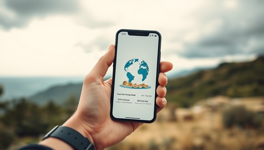 Smartphone displaying financial app in outdoor setting, tech companies snubbing London Stock Exchange theme