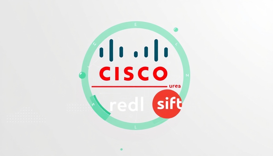 Cisco and Red Sift logos with green tech design and dotted background.