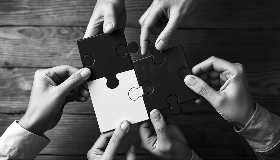 Monochrome teamwork concept with puzzle pieces for Trust AI for Databricks.