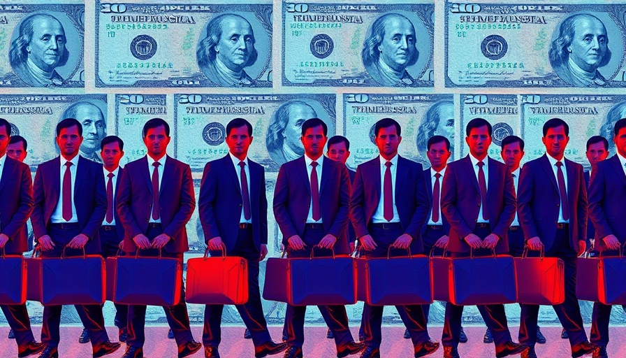 Abstract collage of business executives representing class action lawsuits