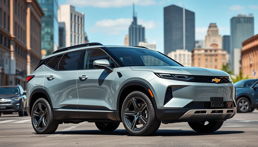 Chevy Blazer EV with sleek design in urban setting.