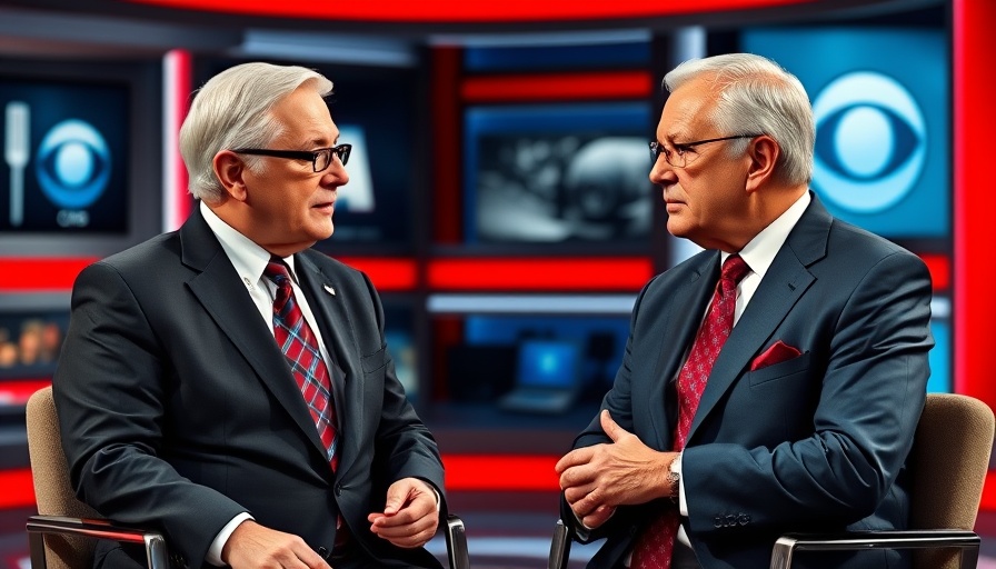 CBS News Settlement discussion in formal interview setup, older men conversing.