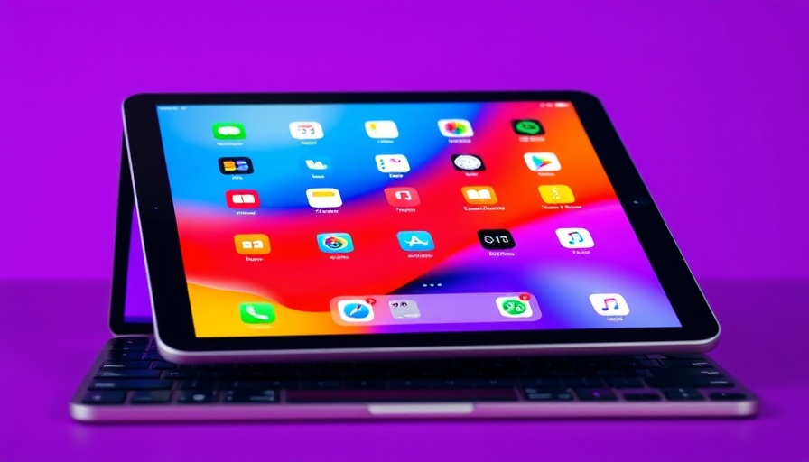 iPadOS 26 compatibility on iPad with colorful screen.