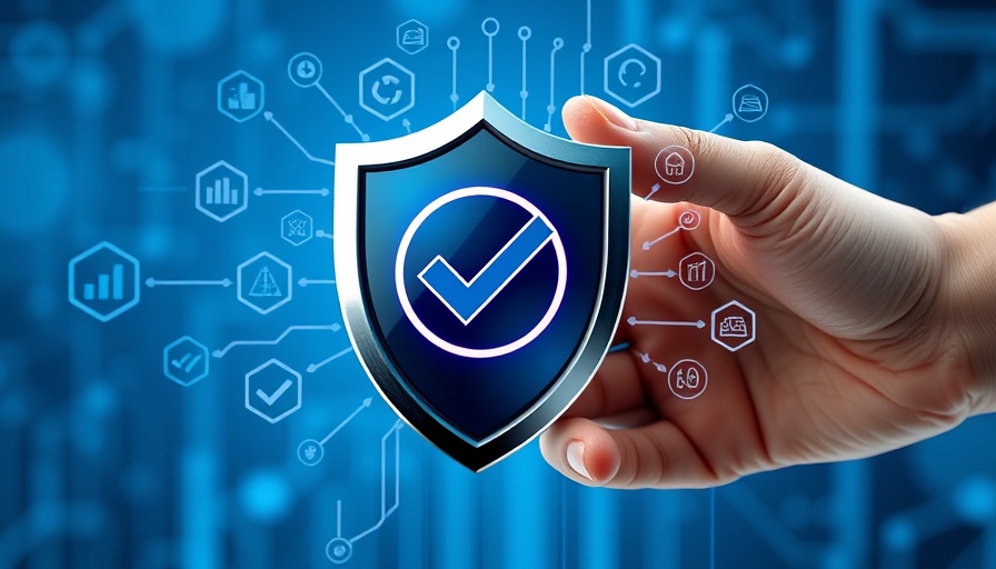 Hand holding shield with checkmark for AI native procurement efficiency gains.