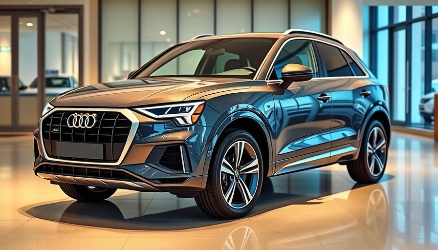 Audi Q3 presented at launch event with sleek design.