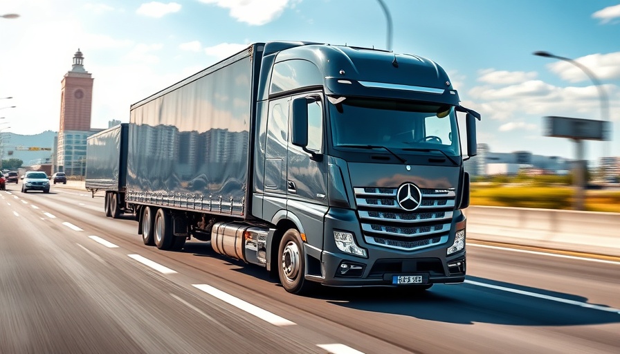 Truck with automatic speed limitation system on highway