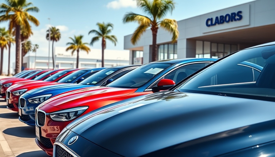 VinFast car dealership with colorful cars parked outside; VinFast Sales Losses.