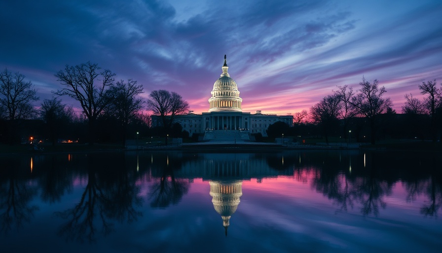 Capitol building at dusk reflecting in water, highlighting cloud infrastructure for AI.
