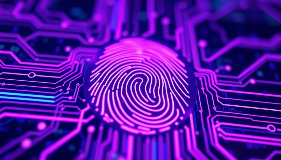 Futuristic digital fingerprint showcasing AI innovations in security operations.