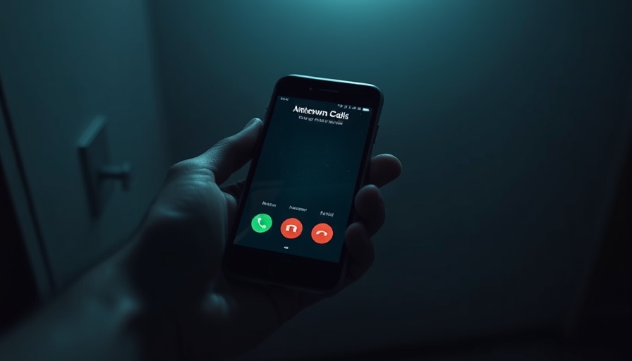 Unknown call on smartphone screen in dim light, Apple Privacy AI Features.