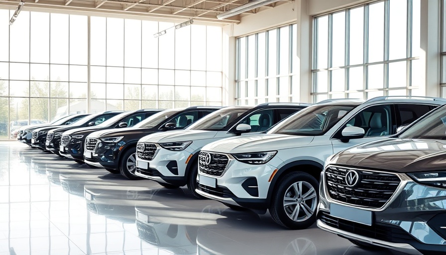 Modern SUVs aligned in a bright showroom, Credit Unions See Leasing Uptick.