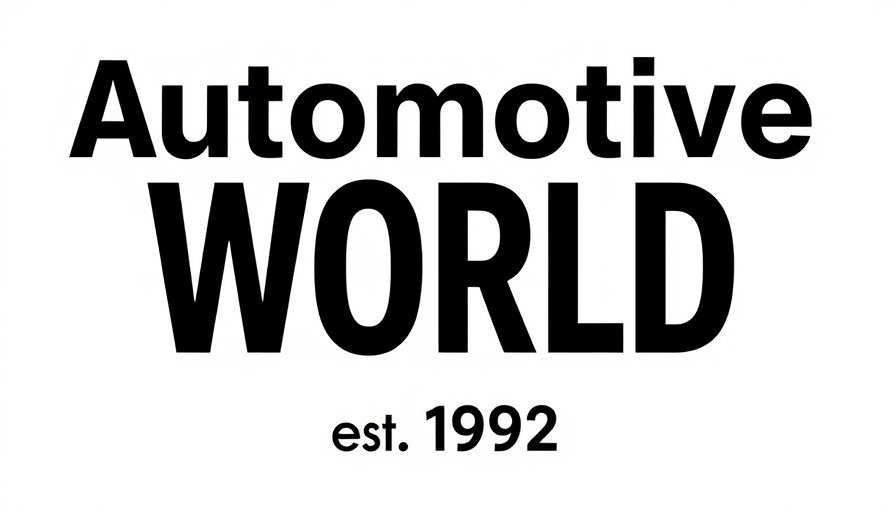 Bold black Automotive World logo, est. 1992, modern design