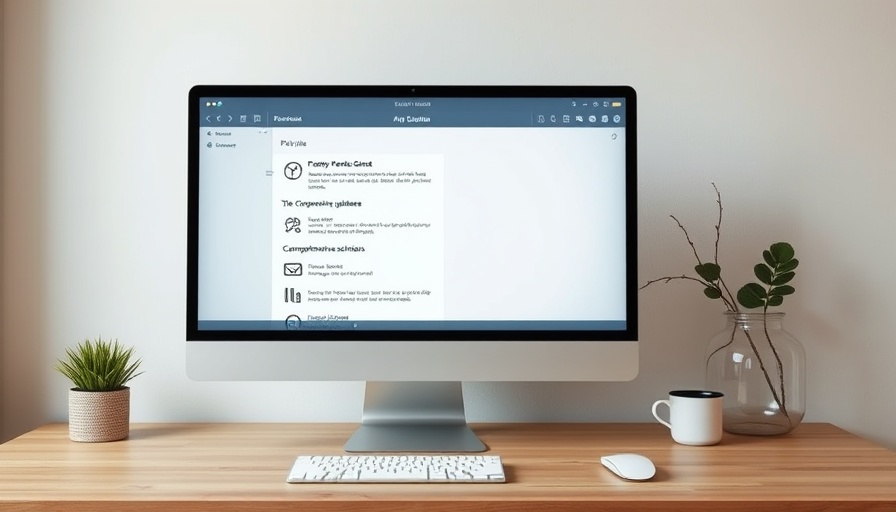 Minimalist workspace showing localized AI solutions interface on computer.