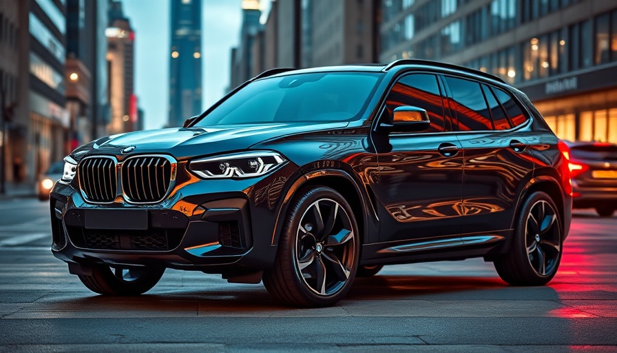 2026 BMW XM features in urban setting with sleek design.