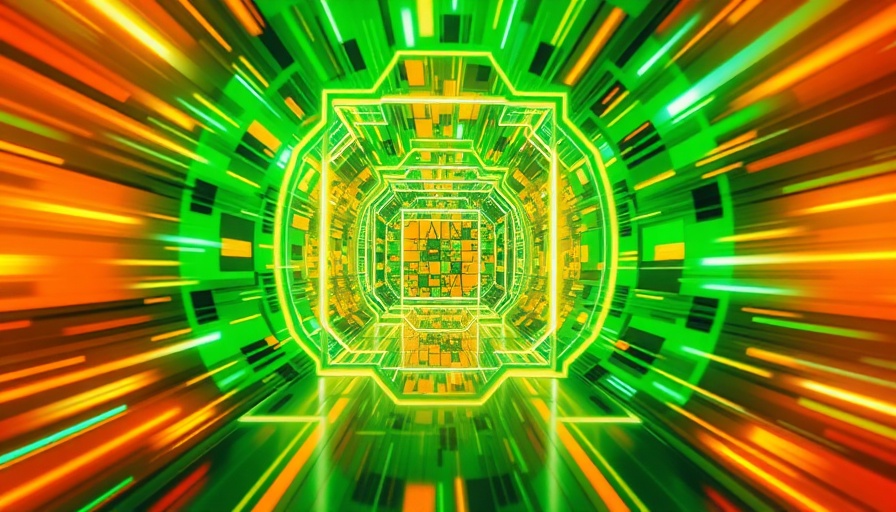 Futuristic abstract digital scene with dynamic colors depicting an AI terminal app.