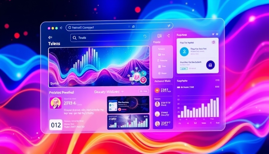 AI-powered web browser displaying news and data on a screen.