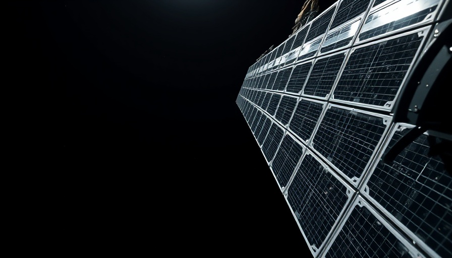 Chinese spacecraft solar panel in space against black background.