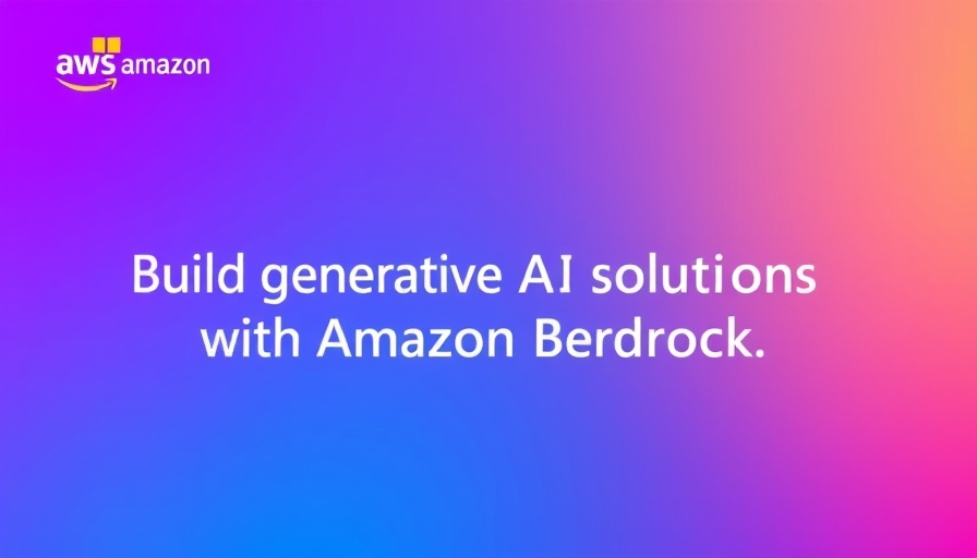 Generative AI Solutions with Amazon Bedrock, AWS branding on gradient background.