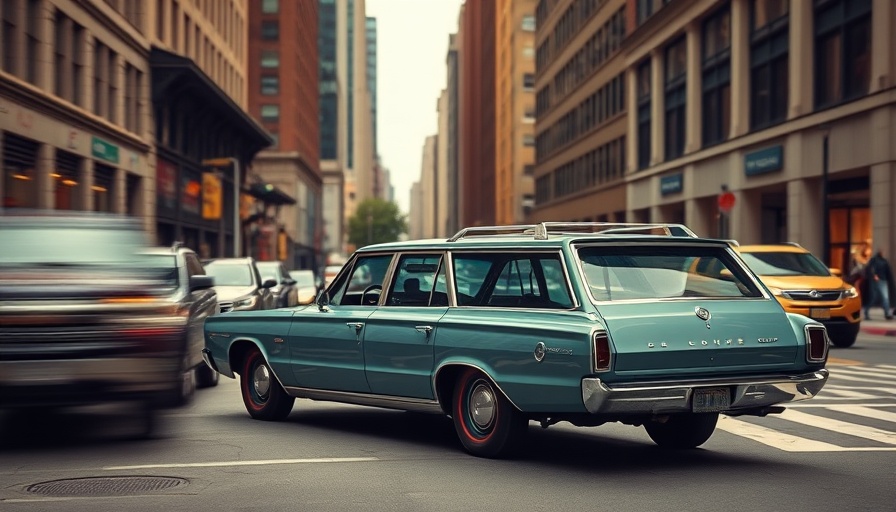 1966 Dodge Town Wagon parked on urban street, auction-ready.