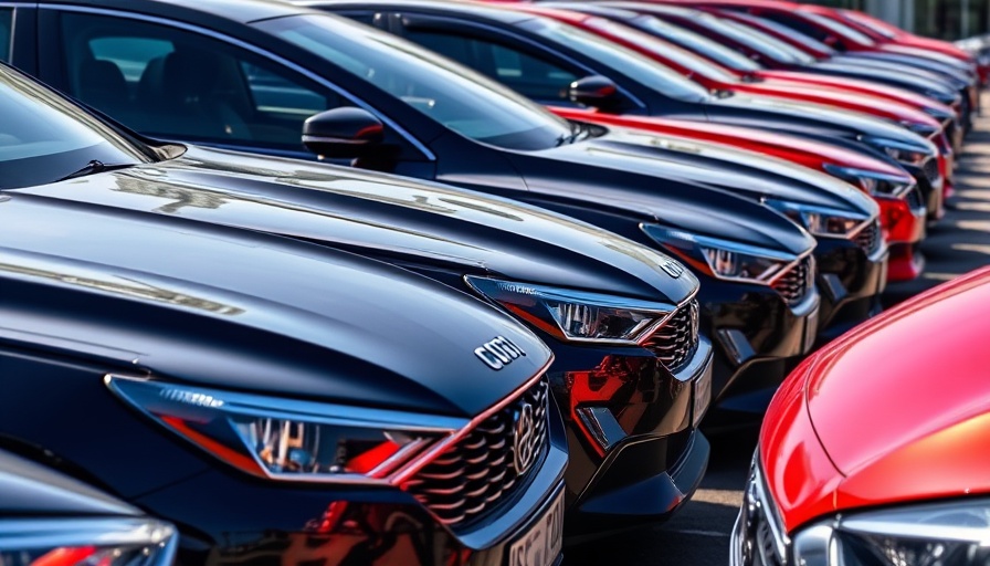 Shiny cars parked in a row under bright sunlight, showcasing vehicle prices test college grads.