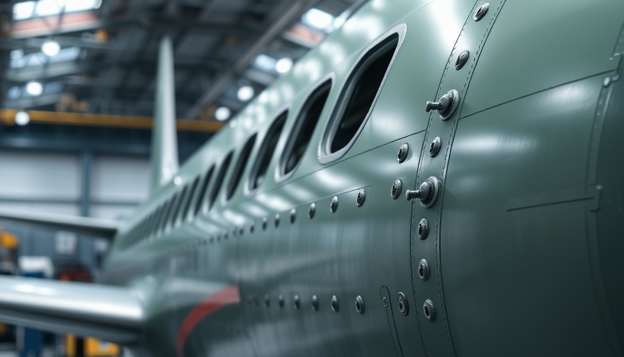 Fuselage clamps on airplane under construction for next-generation airliner business case.
