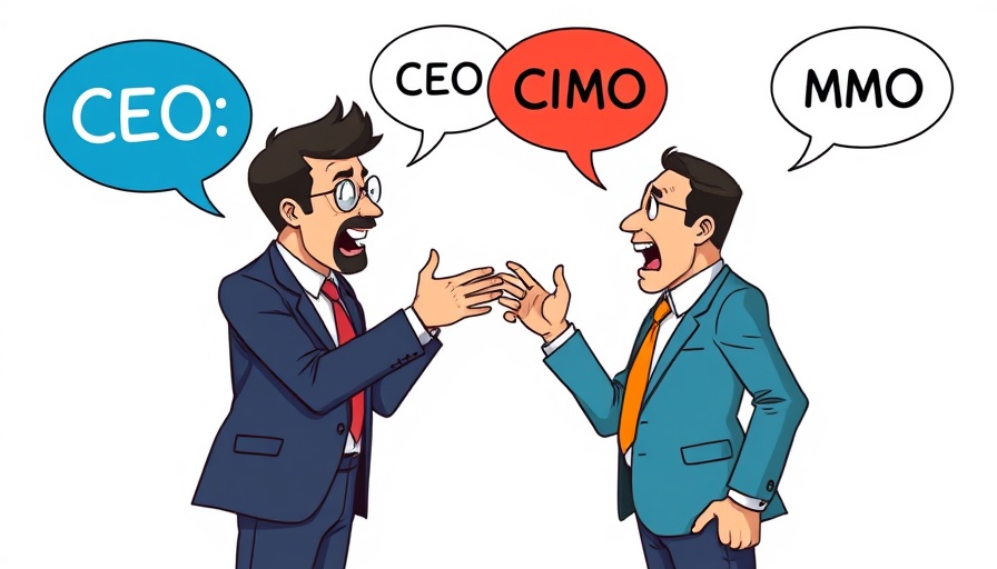 CEOs and CMOs drifting apart, illustrated in a minimalistic style.