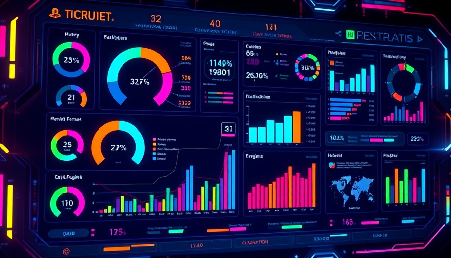 AI-powered observability tools visual with data graphs and dashboard.
