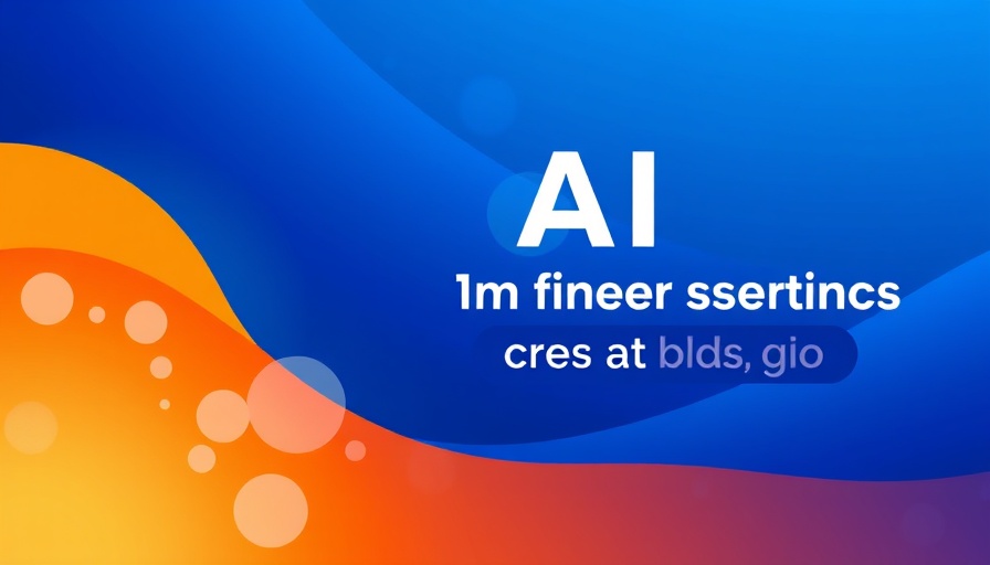 Abstract banner for AI in financial services blog with text overlay.