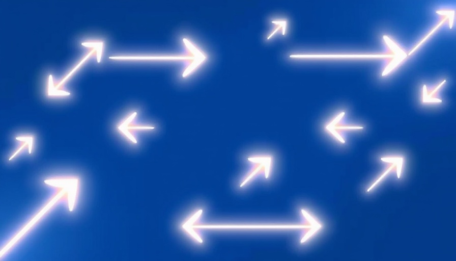 Glowing arrows symbolizing directions on a blue background.