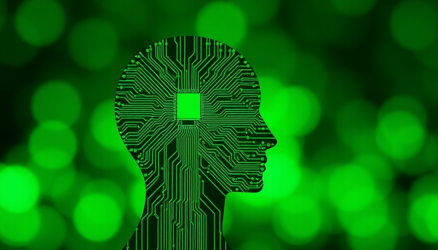 AI-driven semiconductor innovation depicted as circuit board human profile