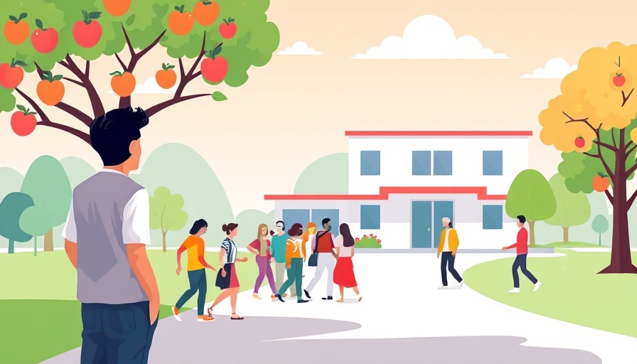 Stylized illustration of cultural innovation with diverse group walking.