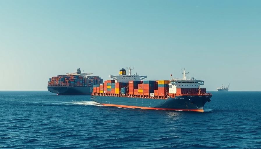 Large container ships on a blue ocean symbolizing shifts in trade corridors.