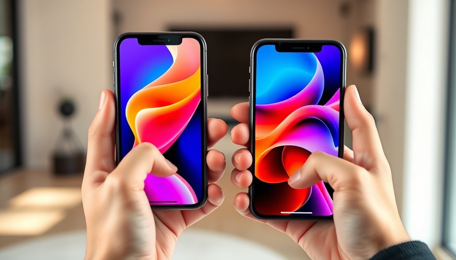 Modern iPhones displaying abstract pink wallpaper, iPhones that support iOS 26.