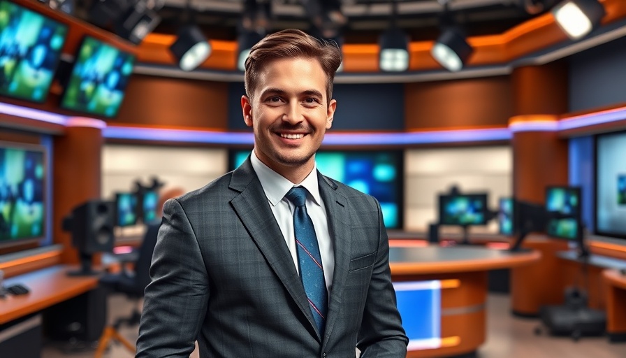 Ross McLeod announced as evening anchor at WDAM in news studio.