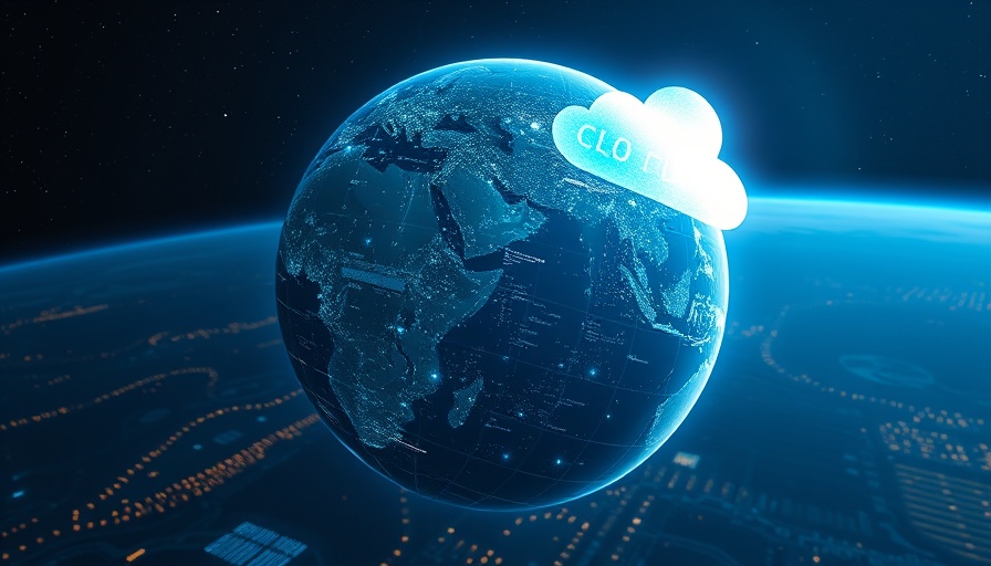 Futuristic Earth with data icons for Enterprise AI Delivery.